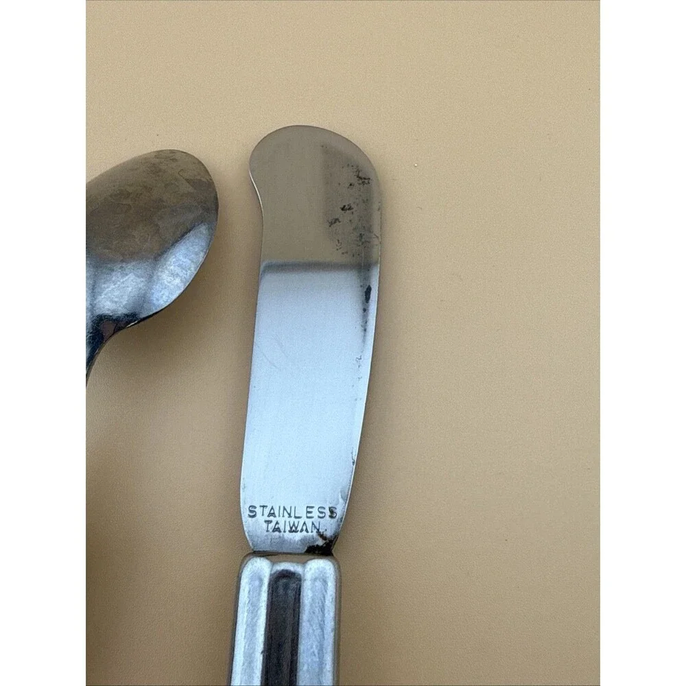 Vtg Spreader And Spoon Lucite Handle Stainless Taiwan